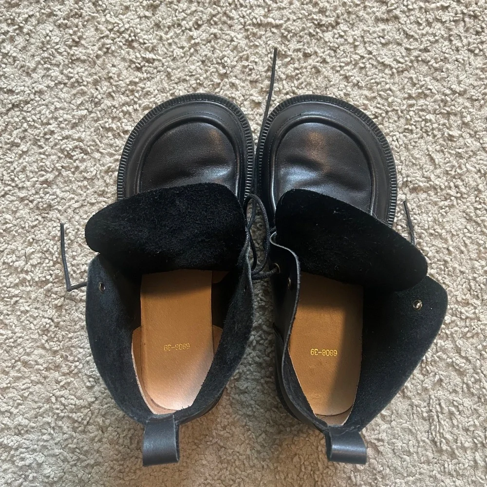 Women's Ankle Boots Oxford Shoes Wide Toe Box Lace up Genuine Leather Handmade - Picture 3 of 10